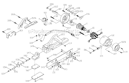 Page A Diagram and Parts List for 226 Type 2 Porter Cable Planer Jointer